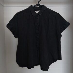 Madewell Denim Hilltop Button Front Collared Shirt in Lunar Wash Size Small